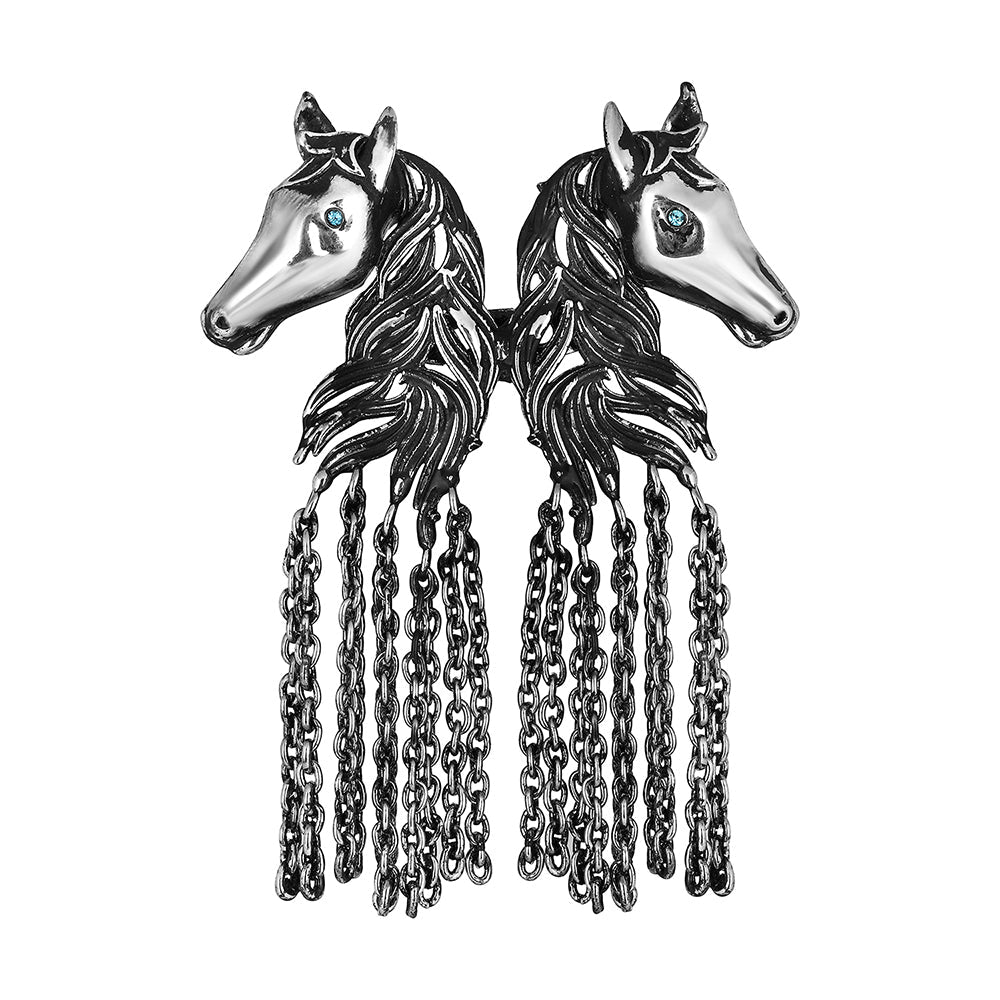 Mahi Antique Rosegold Plated Dual Horse Shaped Tassel Chain Sherwani Brooch for Men (BP1101095R)