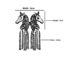 Mahi Antique Rosegold Plated Dual Horse Shaped Tassel Chain Sherwani Brooch for Men (BP1101095R)