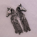 Mahi Antique Rosegold Plated Dual Horse Shaped Tassel Chain Sherwani Brooch for Men (BP1101095R)