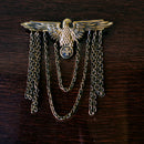 Mahi Antique Gold Plated Flying Eagle Chain Sherwani Brooch for Men (BP1101097G)