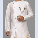 Mahi Antique Gold Plated Dual Horse Shaped Tassel Chain Sherwani Brooch for Men (BP1101098G)