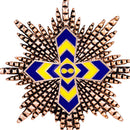 Mahi Rose Gold Plated Multicolor Interlocking Cross Brooch for Men and Women (BP1101108Z)