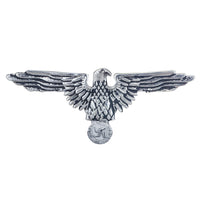 Mahi Oxidized Rhodium Plated Swastik and Flying Eagle Shaped Brooch for Men (BP1101109R)