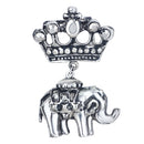Mahi Oxidized Rhodium Plated Crown and Baby Elephant Shaped Shervani Brooch for Men (BP1101112R)