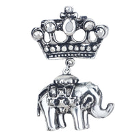Mahi Oxidized Rhodium Plated Crown and Baby Elephant Shaped Shervani Brooch for Men (BP1101112R)