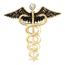 Mahi Gold Plated Caduceus Doctor's Brooch Lapel / Brooch Pin for Men  (BP1101115G)