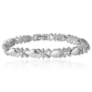 Mahi Rhodium Plated Mesmerizing Bracelet With Crystal For Women