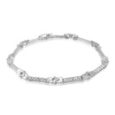 Mahi Rhodium Plated Radiant White Bracelet With Crystals For Women