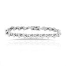 Mahi Rhodium Plated Leafy Bracelet With Crystal For Women