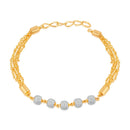 Mahi Gold Plated Sparkling white crystals adjustable bracelet for girls and women - BR1100369G