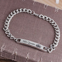Mahi Rhodium Plated His Queen Bracelet Valentine Gift For Girls