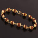 Mahi Rudraksh Bracelet with Golden Cap for Men and Women (BR1100421G)