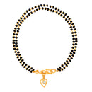 Mahi Dual Chain Heart Charm Mangalsutra Bracelet with Beads and Crystal for Women (BR1100490G)