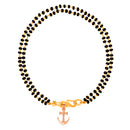 Mahi Dual Chain Anchor Charms Mangalsutra Bracelet with Beads for Women (BR1100496M)