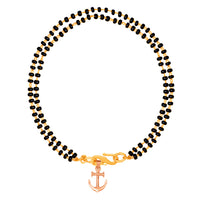 Mahi Dual Chain Anchor Charms Mangalsutra Bracelet with Beads for Women (BR1100496M)