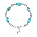 Mahi Rhodium Plated Aqua Blue and White Crystals Glamorous Timeless Beauty Bracelet for Women (BR1101033RABlu)