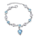 Mahi Valantines Gift Blue Heart Crystal Bracelet