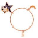 Mahi D Letter Banana & Star Unicorn Shaped Charm Bracelet with Rose Gold Plated for Kids (BRK1100851Z)