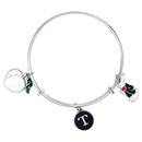Mahi T Letter & Rabit Shaped Enamel Work Charm Bracelet with Rhodium Plated for Girls (BRK1100896R)