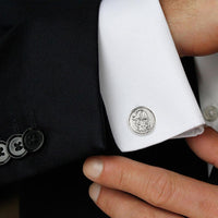 Mahi White Rhodium plated Jai Hanuman Cufflink