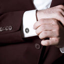 Mahi Oval Gleaming Solitaire Crystal Cufflink