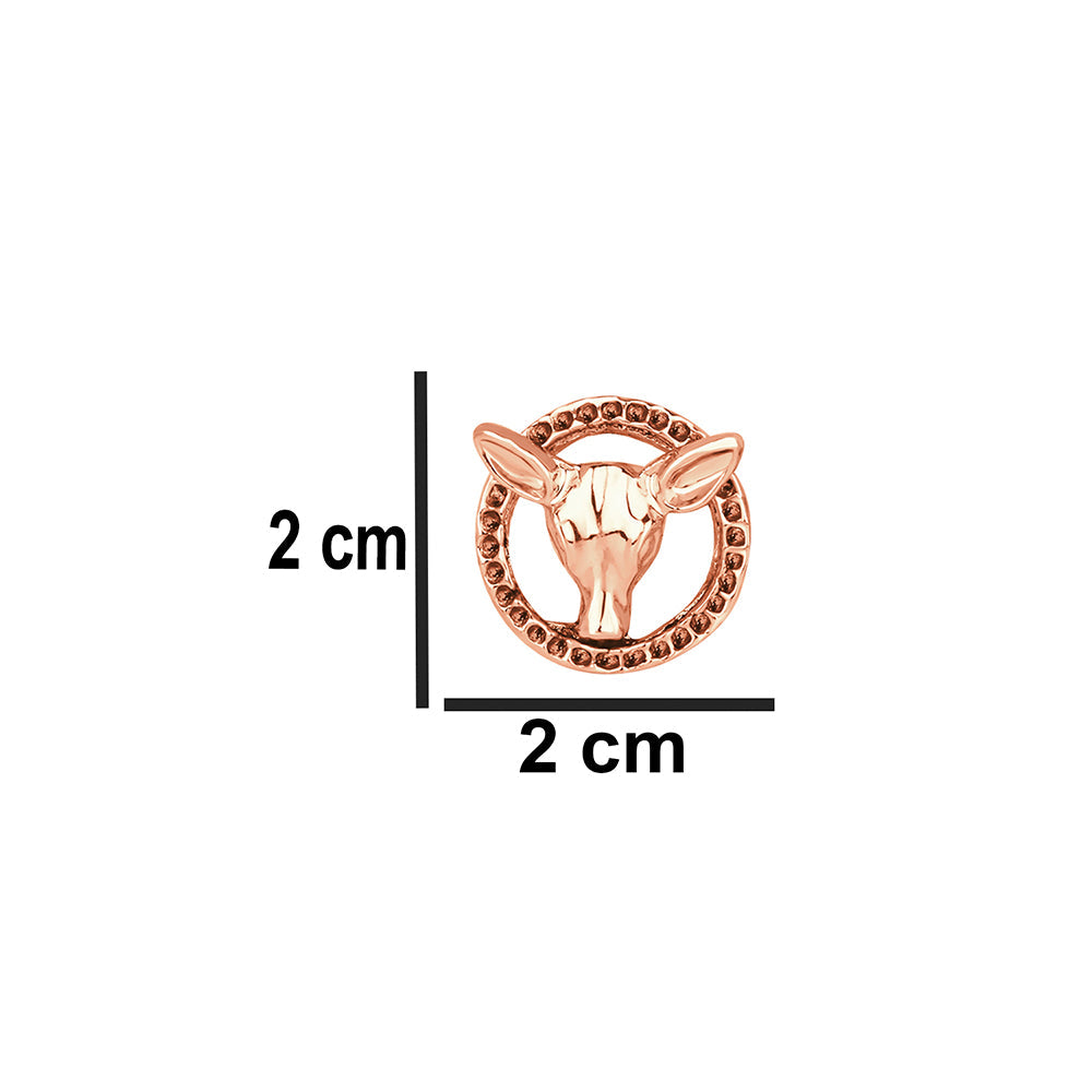 Mahi Rosegold Plated Deer Face Shaped Cufflink for Men and Boys (CL1100544Z)
