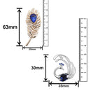 Mahi Eagent Combo of Peacock and Feather Lapel Pin / Brooch