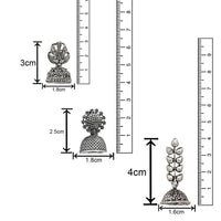 Mahi Combo of Traditional Ethnic Oxidized Silver Alloy Jhumka Earrings for Women (CO1105173R)