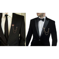 Mahi Latest Design Combo of Crown Shield Long Double Layer Chain Wedding Occasion Brooch for Men (CO1105174M)