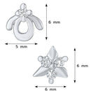 Mahi Combo of Small Stud Earrings with White Crystals for Women (CO1105209R)