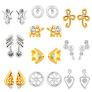 Mahi Combo of 10 Samll Crystal Stud Earrings for girls and women CO1105273M