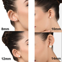Mahi Classic White Artificial Pearlss Combo of 4 Stud Earrings (different size) for Women (CO1105519R)