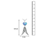 Mahi Combo of Heart and Wings Pendant and Bracelet