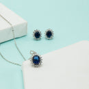 Nipura Cerulean Floral Halo Necklace-set
