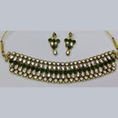 Midas Touch Gold Plated Pota Stone & Kundan Necklace Set