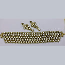 Midas Touch Gold Plated Pota Stone & Kundan Necklace Set