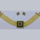 Midas Touch Gold Plated Pota Stone & Kundan Necklace Set