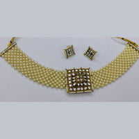 Midas Touch Gold Plated Pota Stone & Kundan Necklace Set
