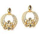 Tip Top Fashions Kundan Meenakari Gold Plated Dangler Earrings - 1305006