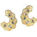 Tip Top Fashions Kundan Meenakari Gold Plated Dangler Earrings - 1305007