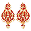 Etnico Traditional Gold Plated Chandbali Earrings Encased With Faux Kundans For Women/Girls (E2460R)