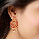 Etnico Traditional Gold Plated Chandbali Earrings Encased With Faux Kundans For Women/Girls (E2460R)