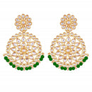 Etnico 18K Gold Plated Chandbali Earrings Glided With Kundans For Women/Girls (E2462G)