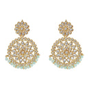 Etnico 18K Gold Plated Chandbali Earrings Glided With Kundans For Women/Girls (E2462Min)