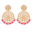 Etnico 18K Gold Plated Chandbali Earrings Glided With Kundans For Women/Girls (E2462Q)