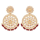 Etnico 18K Gold Plated Chandbali Earrings Glided With Kundans For Women/Girls (E2462R)