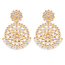 Etnico 18K Gold Plated Chandbali Earrings Glided With Kundans For Women/Girls (E2462W)