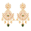 Etnico Traditional Gold Plated Chandbali Earrings Encased With Faux Kundans For Women/Girls (E2465G)