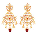 Etnico Traditional Gold Plated Chandbali Earrings Encased With Faux Kundans For Women/Girls (E2465M)