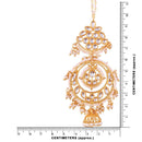 Etnico 18K Gold Plated Intricately Designed Traditional Earrings with Hair Chain Encased With Kundans & Pearls (E2466W)
